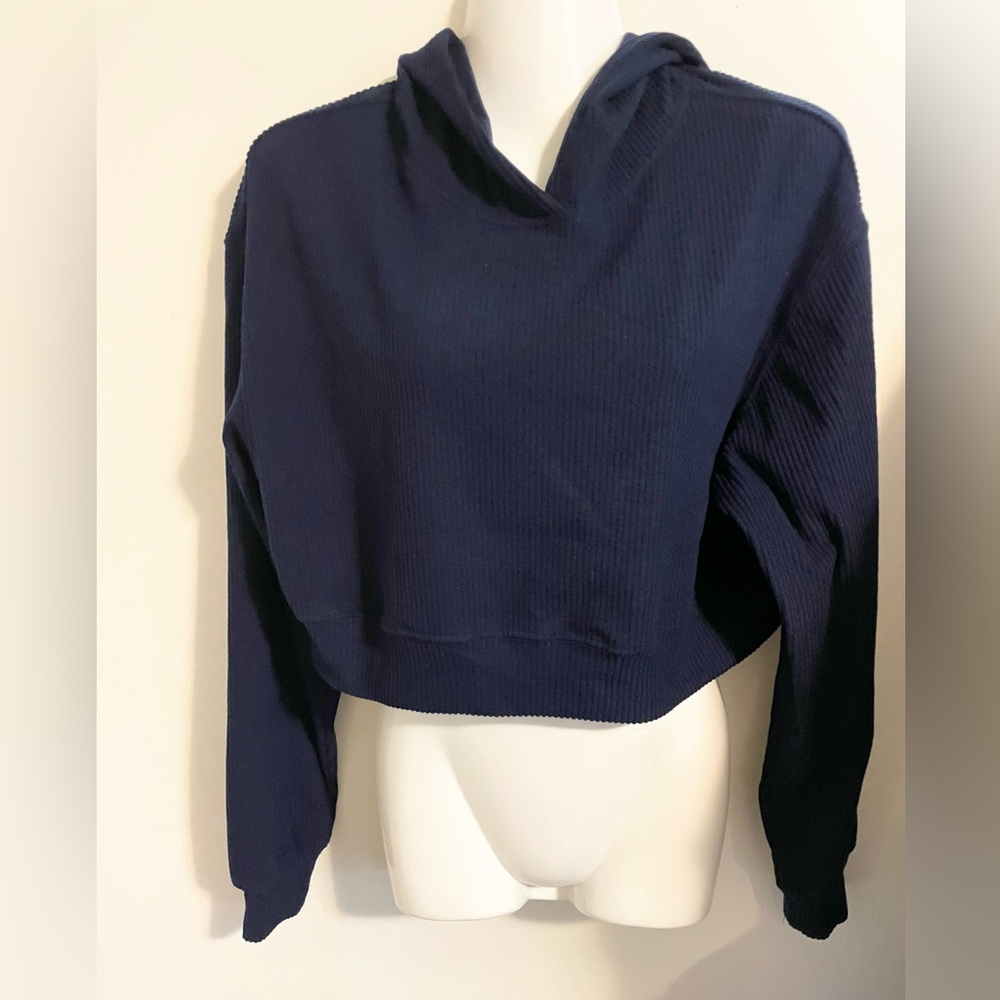 Sz US S Garage Soft  Oversized Hoodie Hoodie Mariana Blue  Features Ribbed NWT - Picture 4 of 11